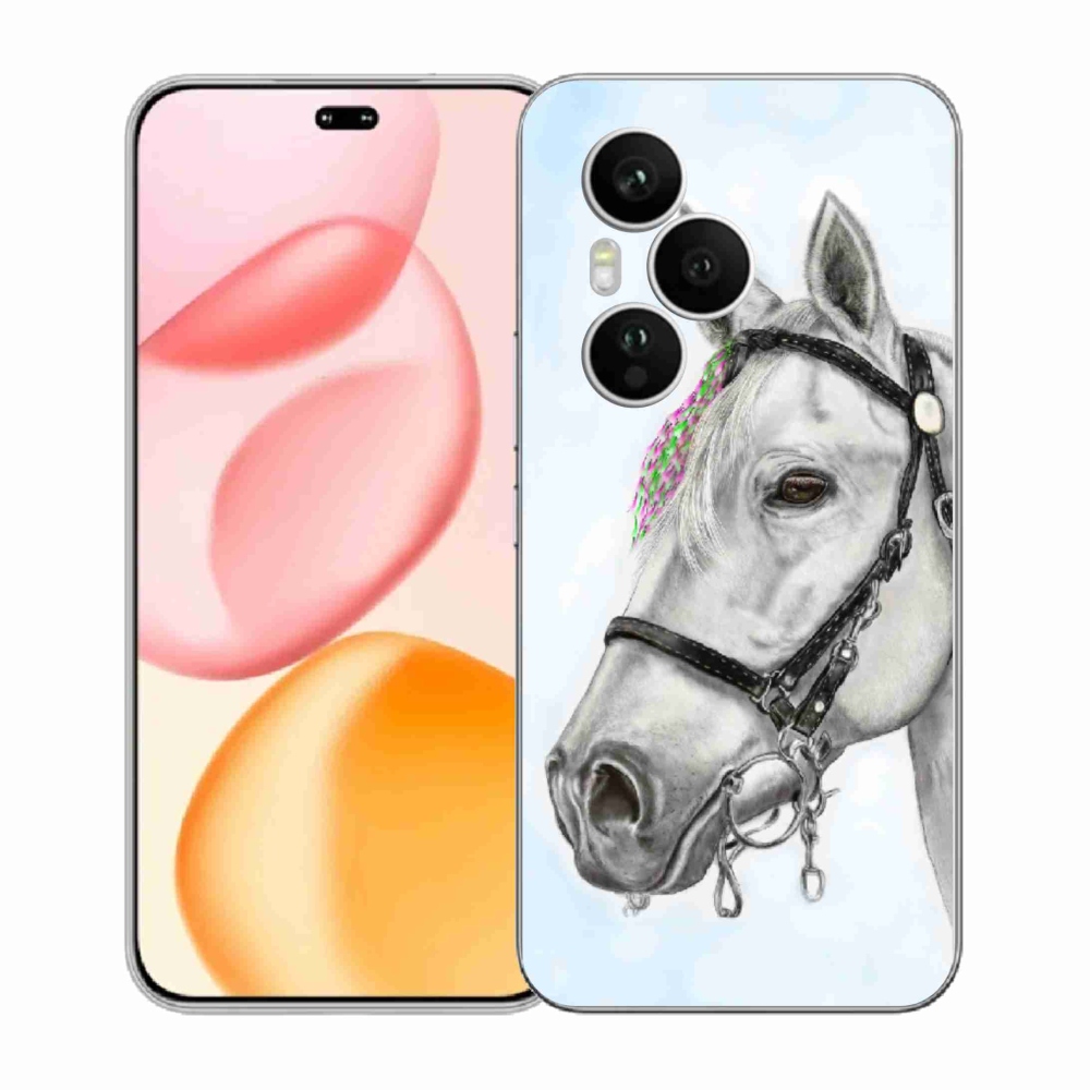 Zselés borítás mmCase a Honor 400 Pro-hoz - fehér ló 1