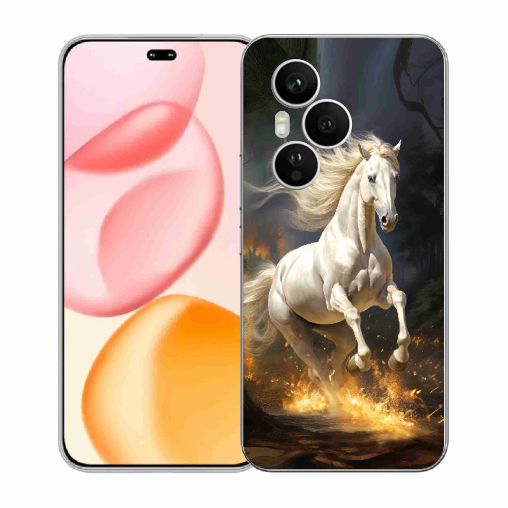 Zselés borítás mmCase a Honor 400 Pro-hoz - fehér ló 2