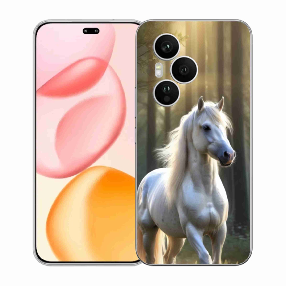 Zselés borítás mmCase a Honor 400 Pro-hoz - fehér ló 3