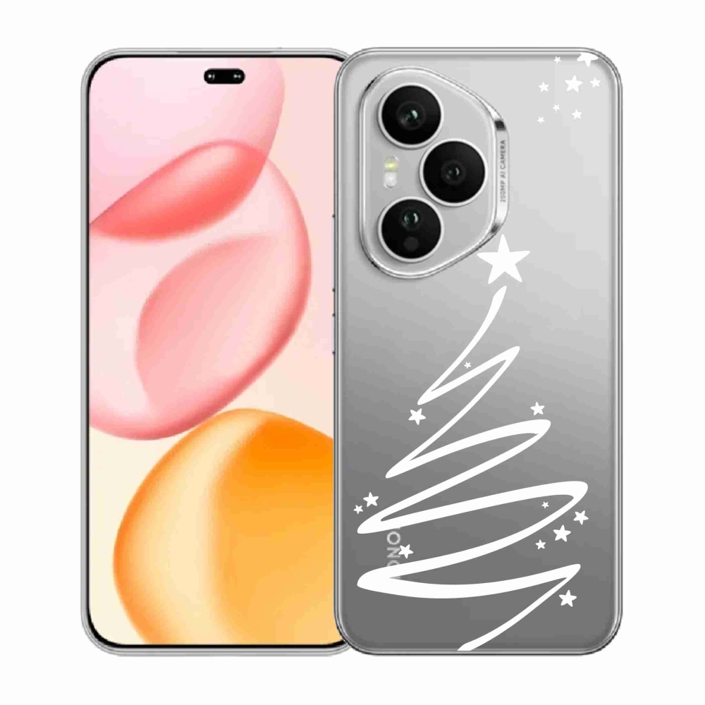 Zselés borító mmCase a Honor 400 Pro-hoz - fehér fa átlátszó háttéren