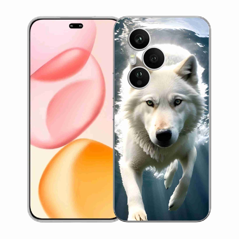 Zselés borítás mmCase a Honor 400 Pro-hoz - fehér farkas