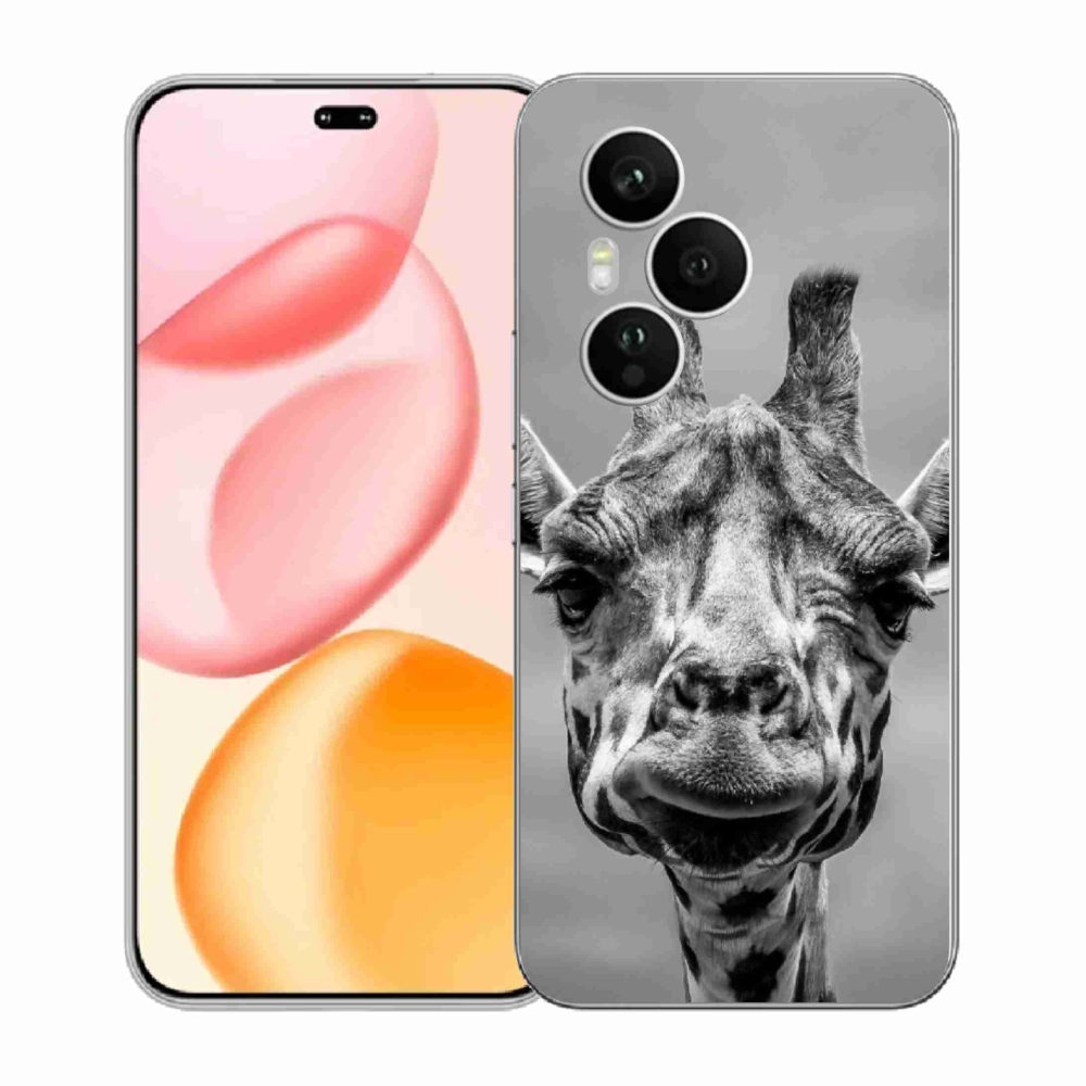 Zselés borítás mmCase a Honor 400 Pro-hoz - fekete-fehér zsiráf