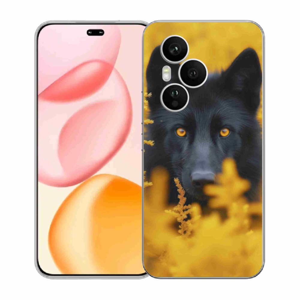 Zselés borítás mmCase a Honor 400 Pro-hoz - fekete farkas 2