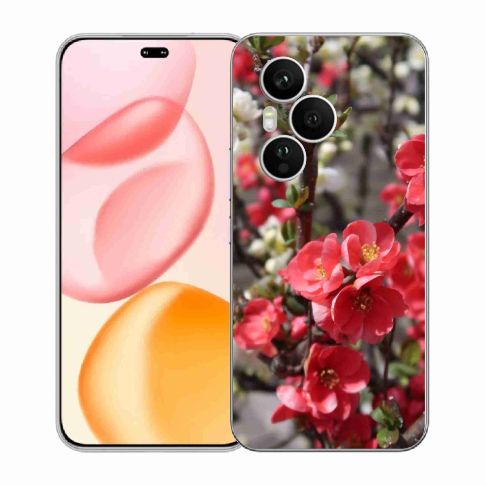 Zselés borítás mmCase a Honor 400 Pro-hoz - piros virágok