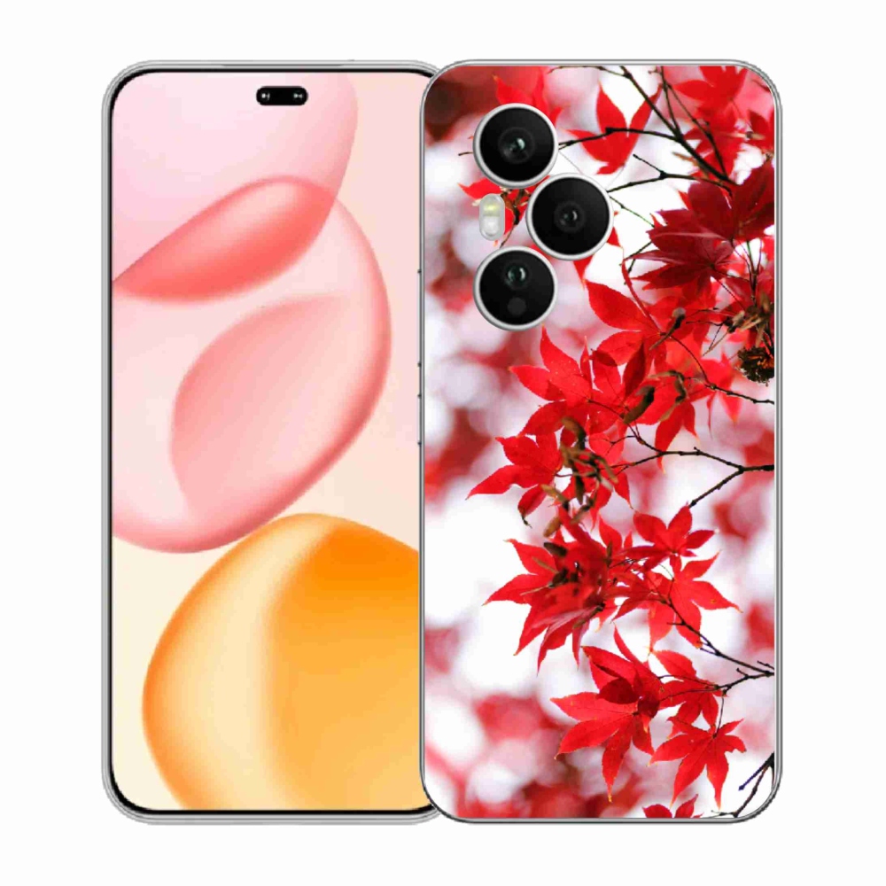 Zselés borítás mmCase a Honor 400 Pro-hoz - piros levelek