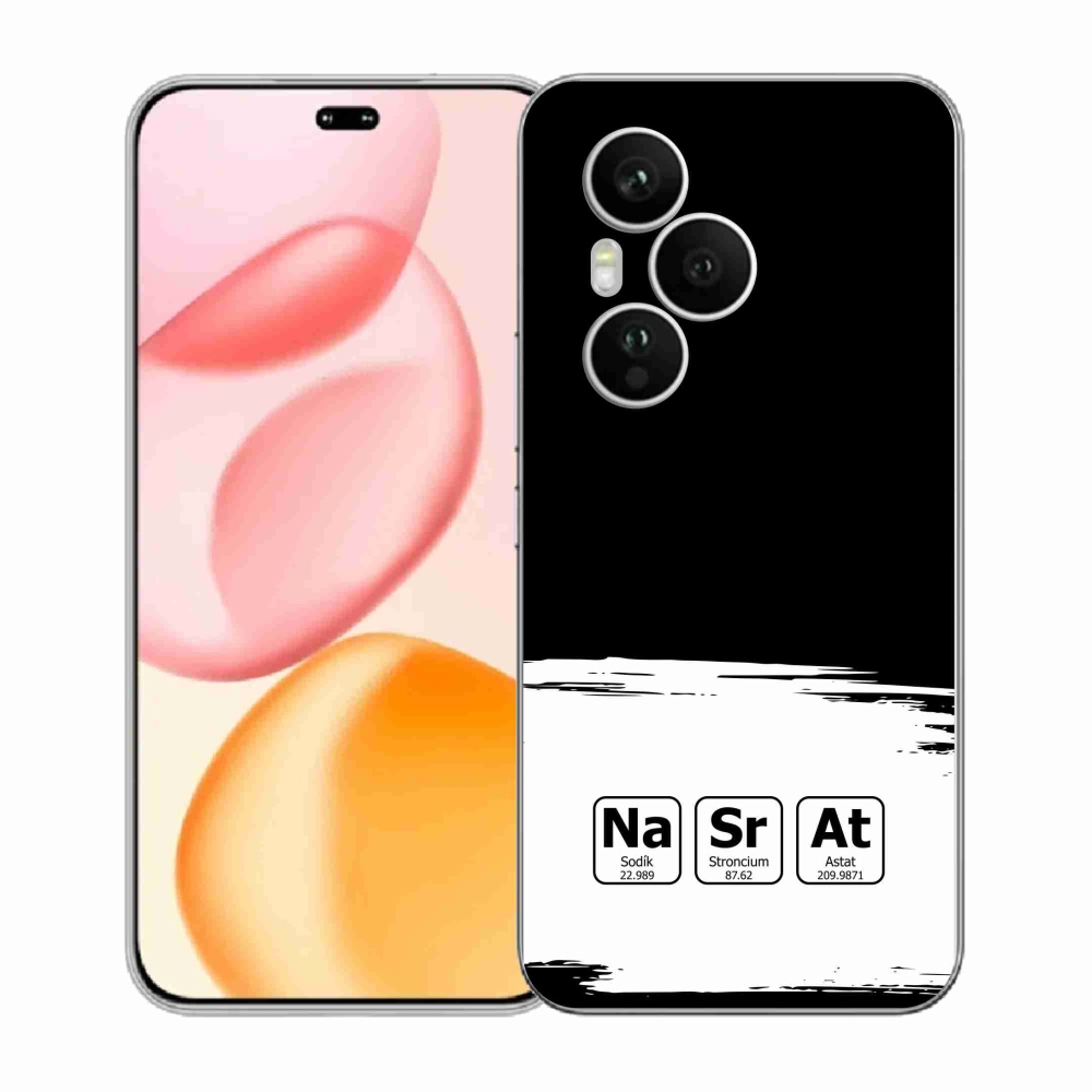 Gél borító mmCase a Honor 400 Pro-hoz - kémiai elemek fehér és fekete háttérrel