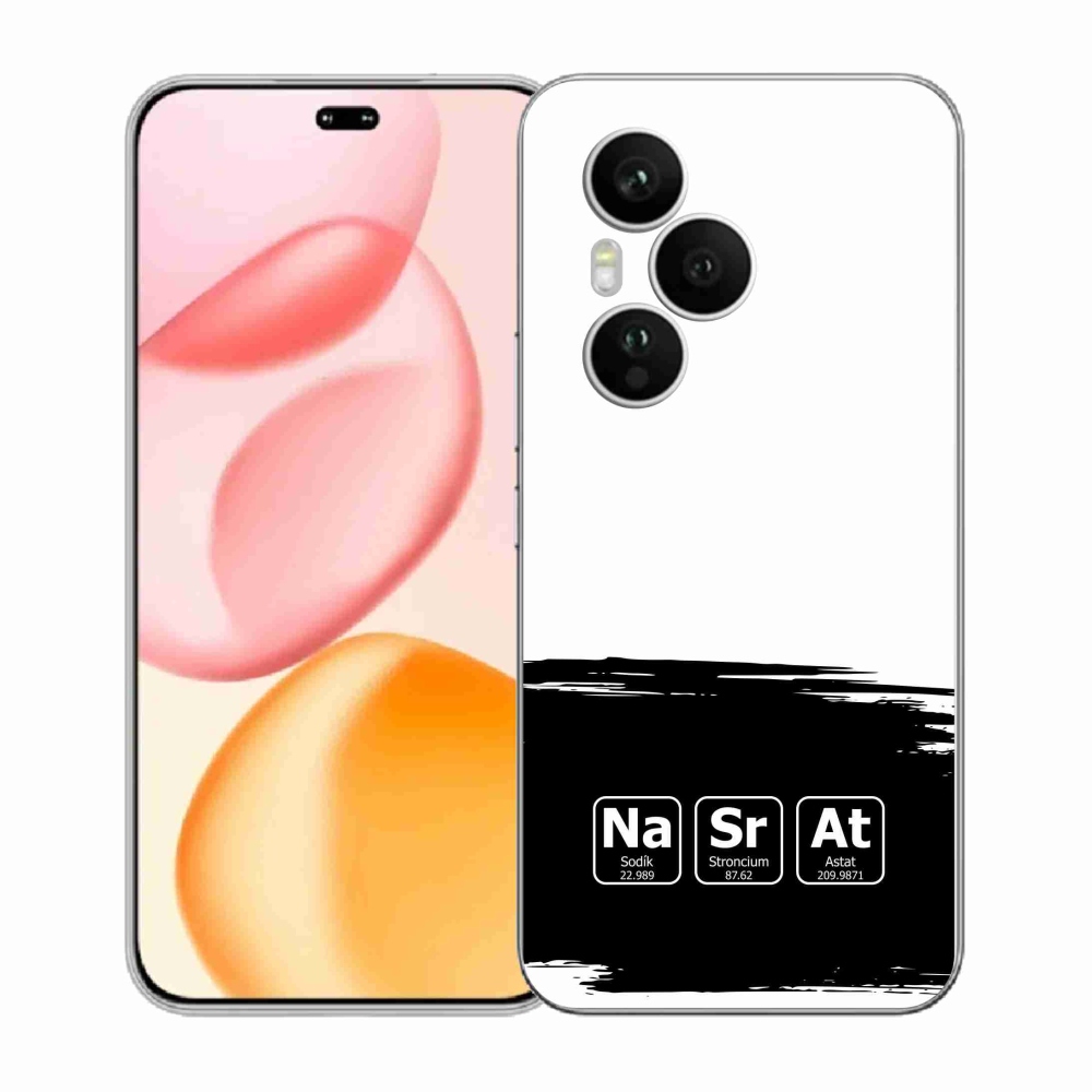 Gél borító mmCase a Honor 400 Pro-hoz - kémiai elemek fekete és fehér háttérrel
