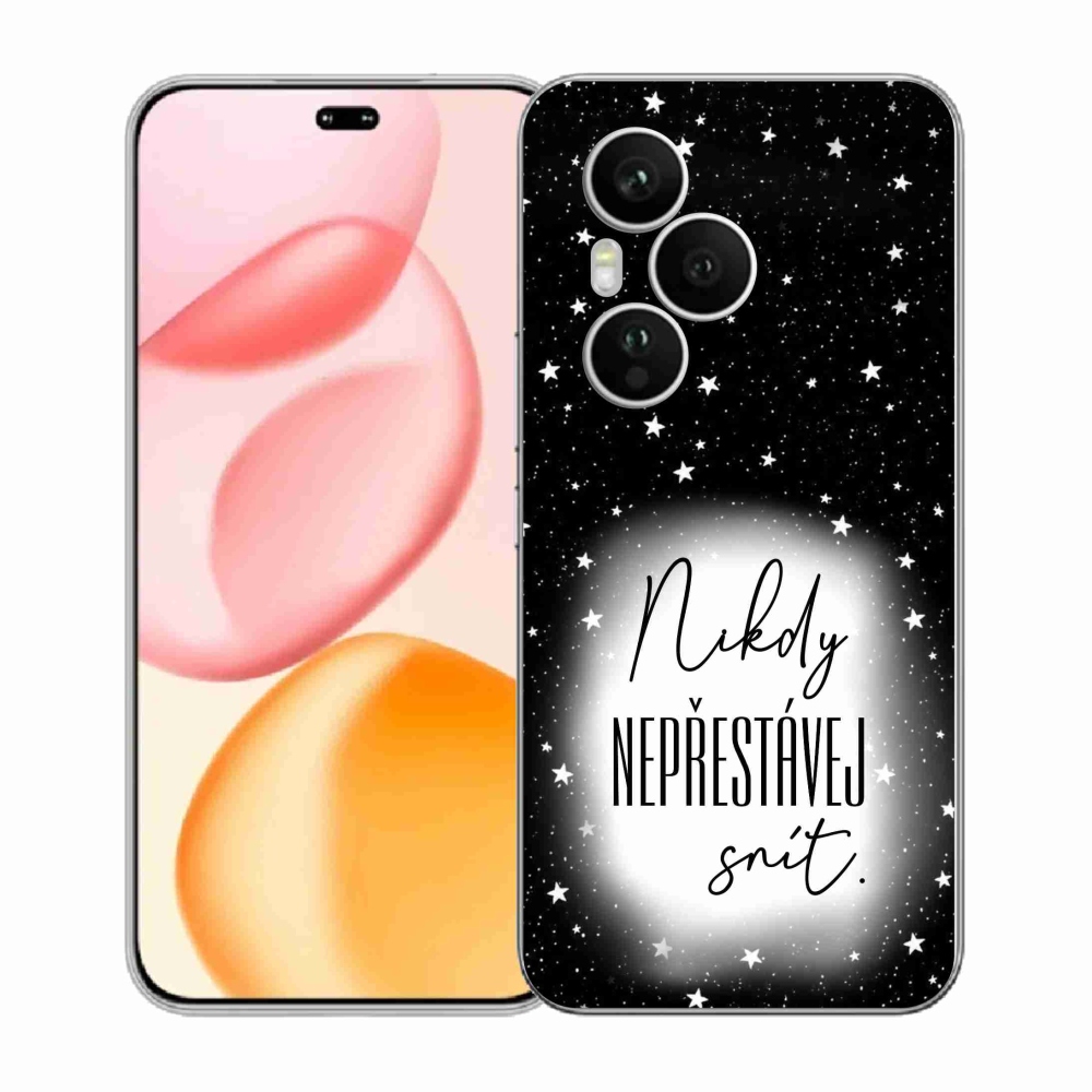 Gél borítás mmCase a Honor 400 Pro-hoz - Idézet 1 fehér és fekete háttérrel