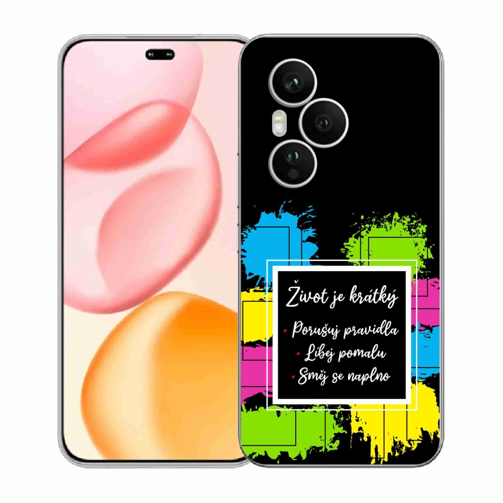 Gél borítás mmCase a Honor 400 Pro-hoz - Idézet 5 fekete háttér