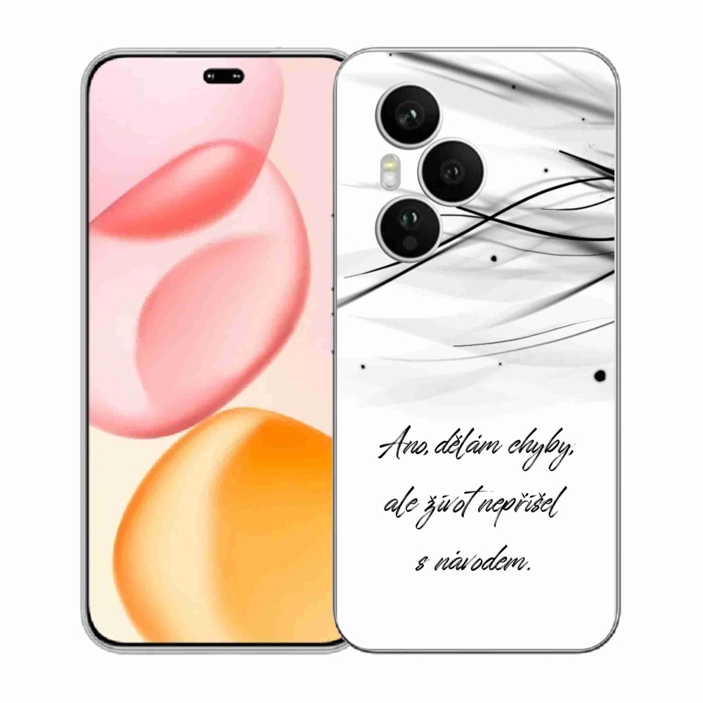 Zselés borítás mmCase a Honor 400 Pro-hoz - idézet fehér háttérrel