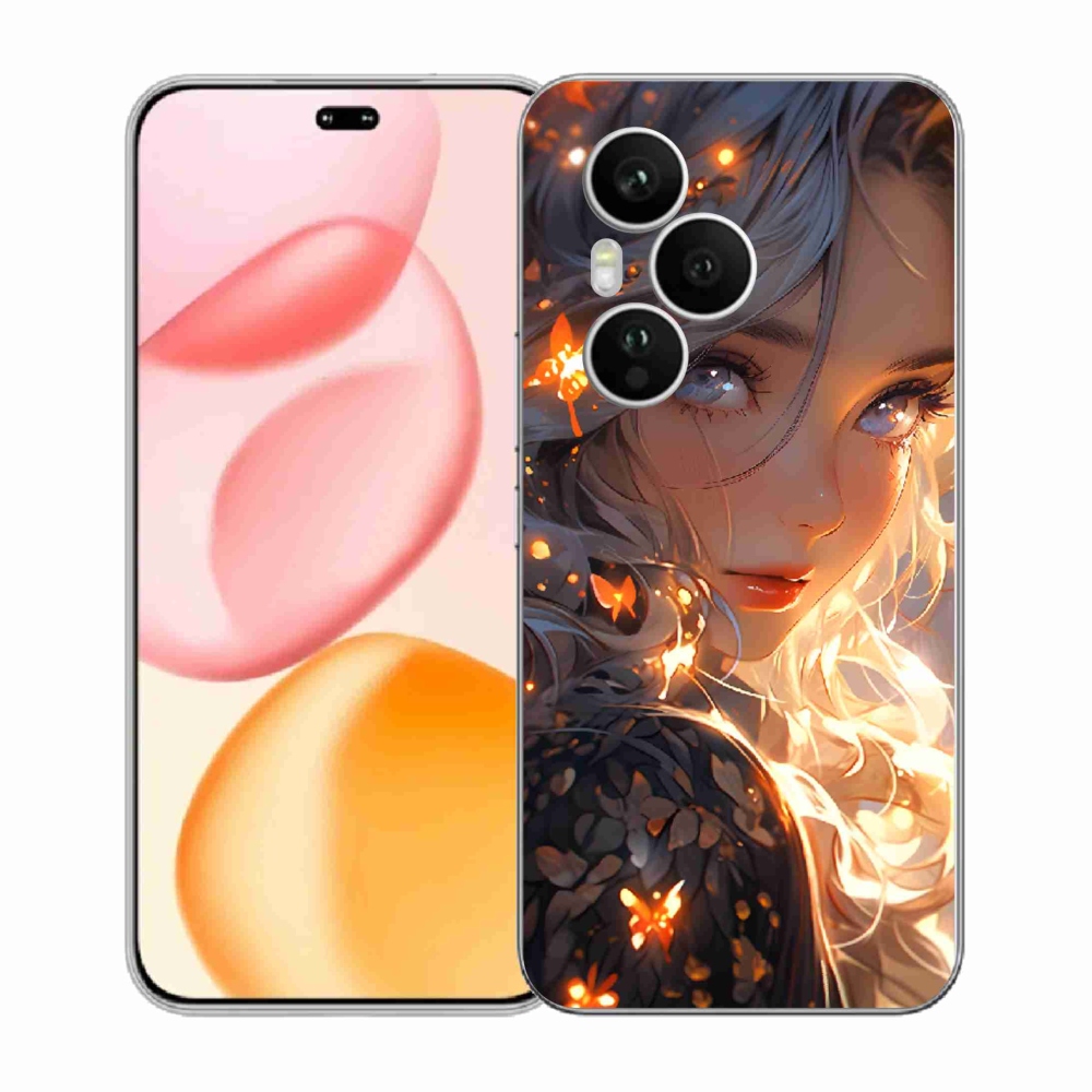 Gél borító mmCase a Honor 400 Pro-hoz - lány és pillangók