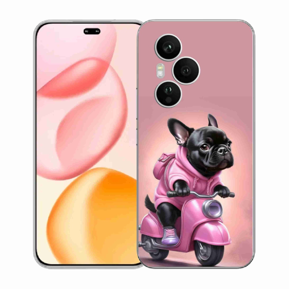 Zselés borítás mmCase a Honor 400 Pro-hoz - Francia bulldog egy robogón