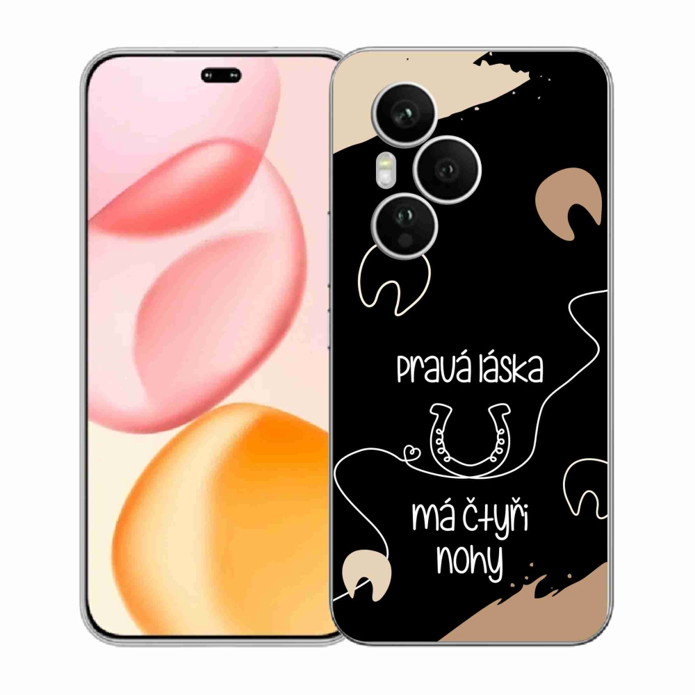 Gél borítás mmCase a Honor 400 Pro készülékhez - Ló motívum fekete háttér