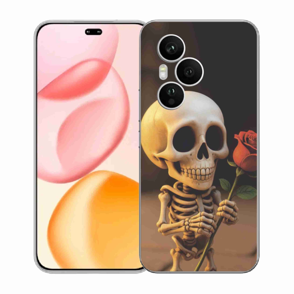 Gél borítás mmCase a Honor 400 Pro-hoz - csontváz rózsával