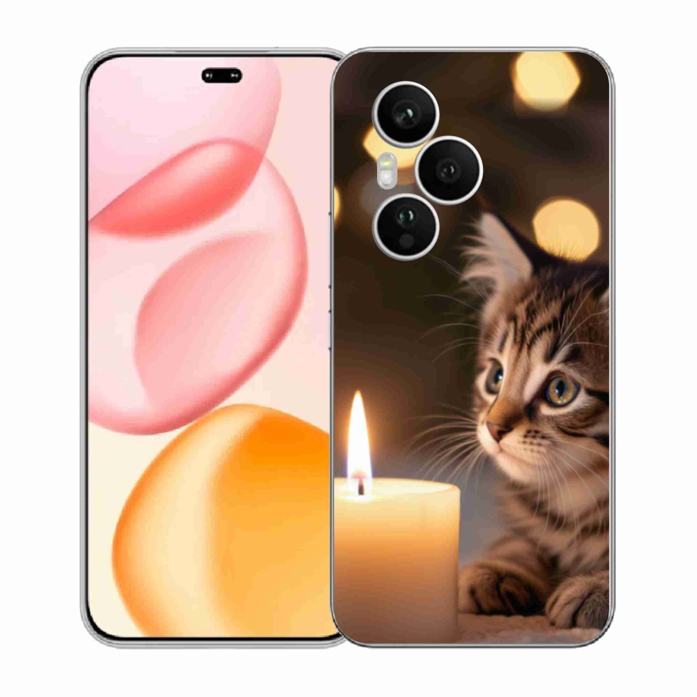 Zselés borítás mmCase a Honor 400 Pro-hoz - cica és gyertya