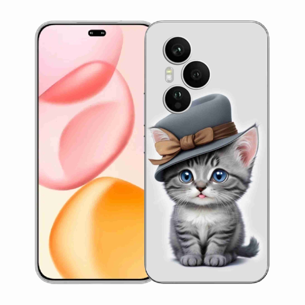 Zselés borítás mmCase a Honor 400 Pro-hoz - cica sapkával