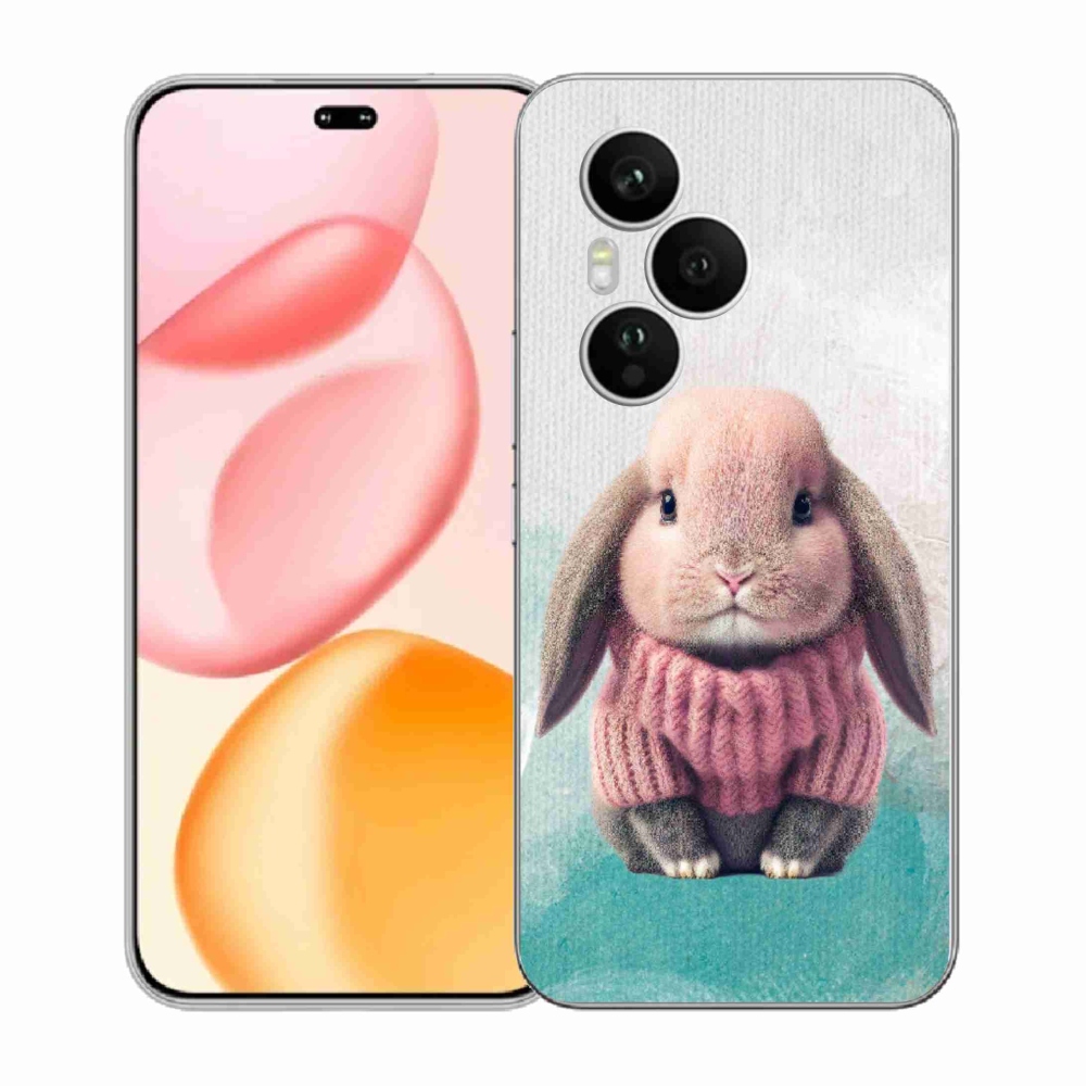 Zselés borítás mmCase a Honor 400 Pro-hoz - nyúl pulóverben