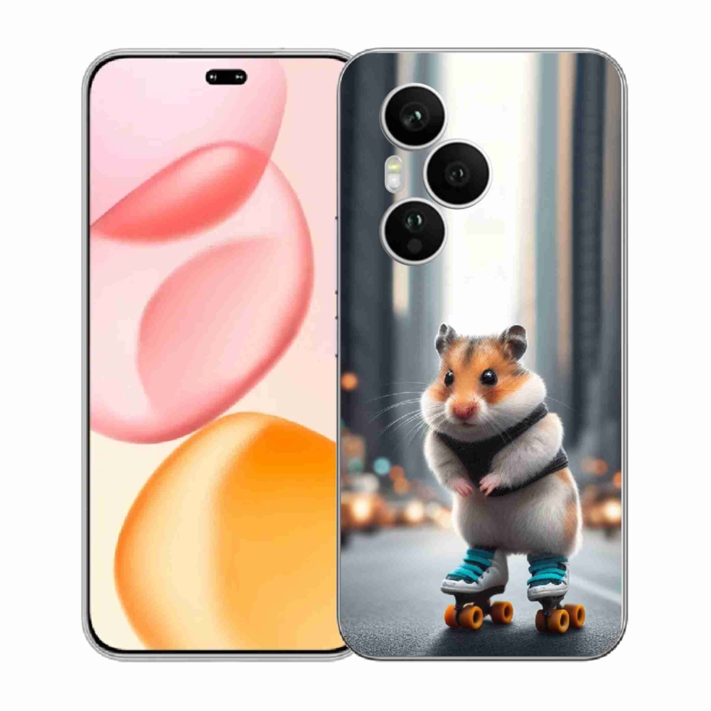 Zselés borítás mmCase a Honor 400 Pro-hoz - hörcsög a korcsolyán