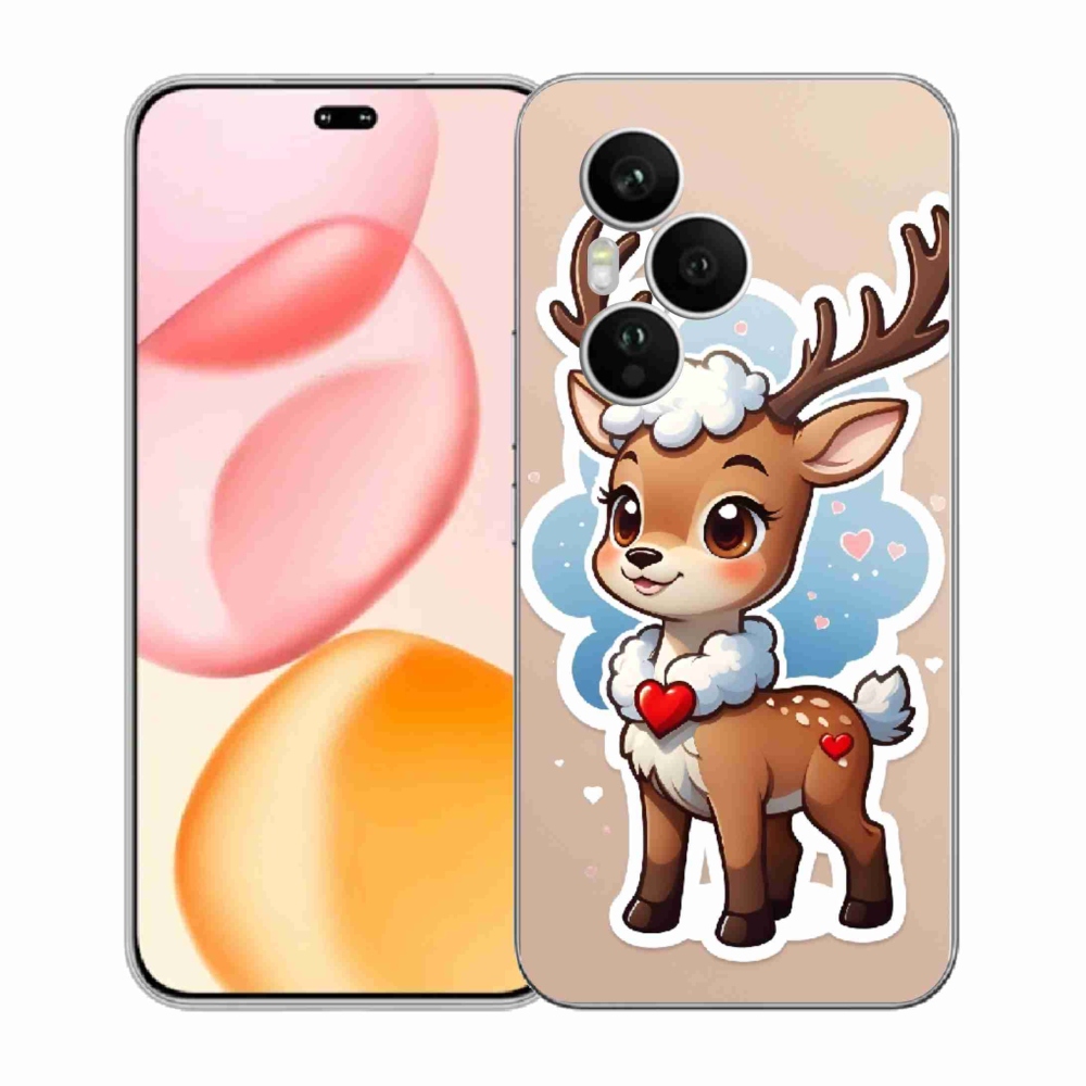 Zselés borítás mmCase a Honor 400 Pro-hoz - rajzfilm rénszarvas