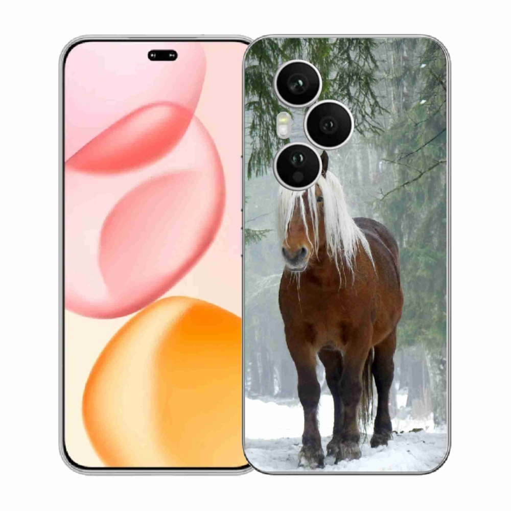 Zselés borítás mmCase a Honor 400 Pro számára - ló az erdőben