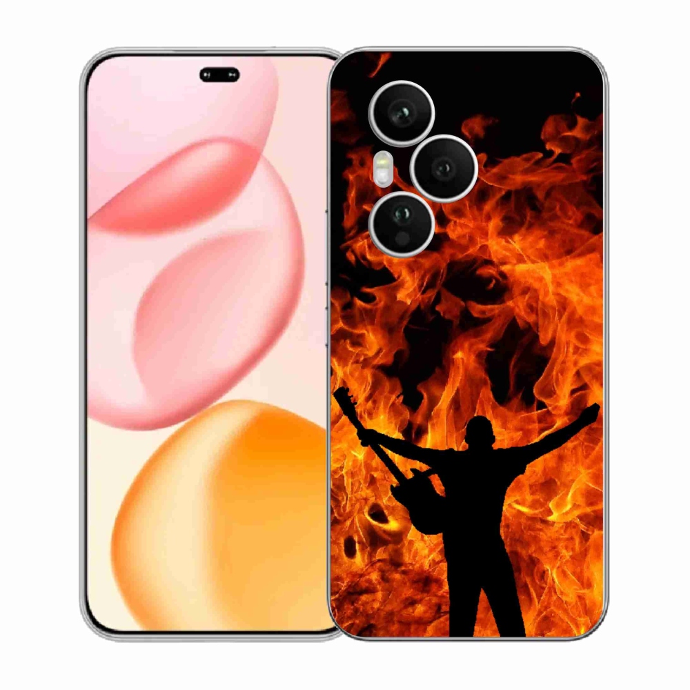 Zselés borítás mmCase a Honor 400 Pro számára - zenész és tűz