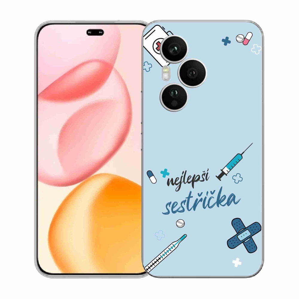 Gél borító mmCase a Honor 400 Pro-n - a legjobb kishúg kék háttérrel