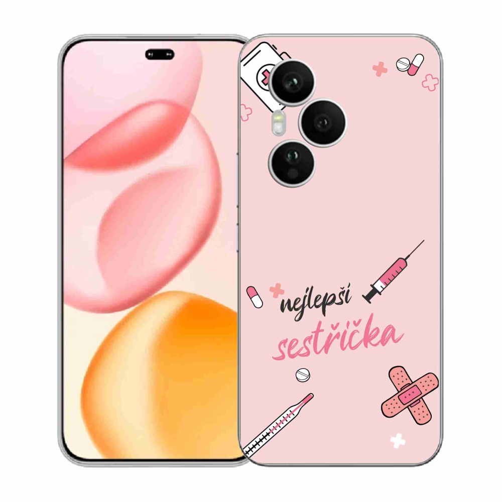 Gél borító mmCase a Honor 400 Pro-n - a legjobb kishúg rózsaszín háttérrel