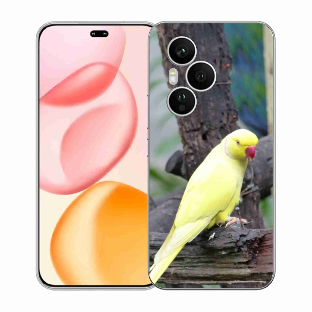 Zselés borítás mmCase a Honor 400 Pro-hoz - papagáj alexander sárga