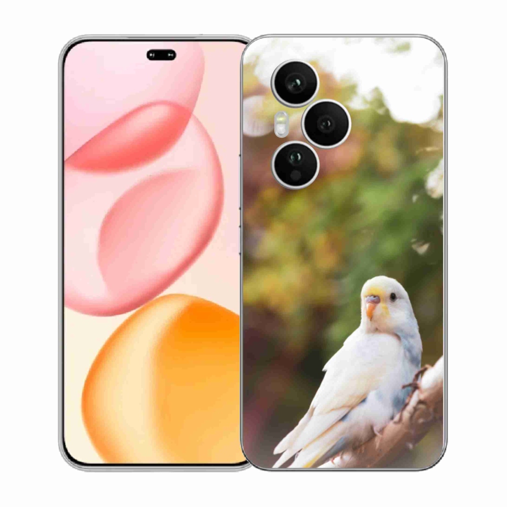 Zselés borítás mmCase a Honor 400 Pro-hoz - papagáj andulka fehér