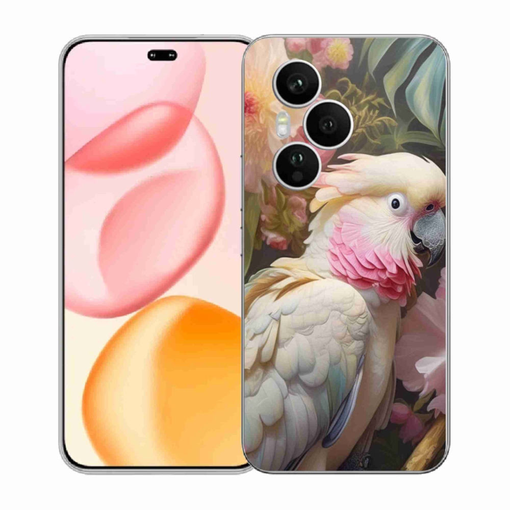 Zselés borítás mmCase a Honor 400 Pro-hoz - papagáj kakadu rózsaszín 2