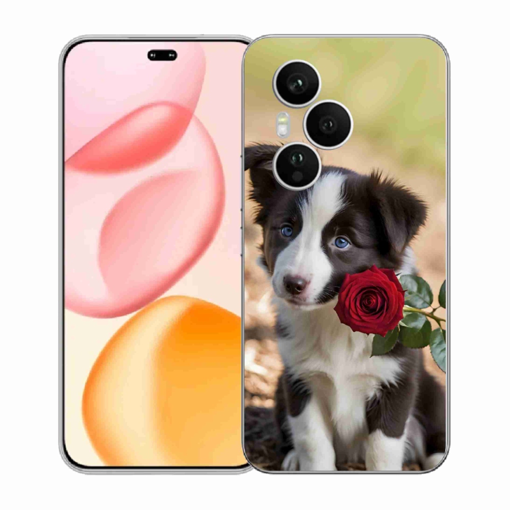 mmCase gél tok az Honor 400 Pro-hoz – aranyos border collie rózsával