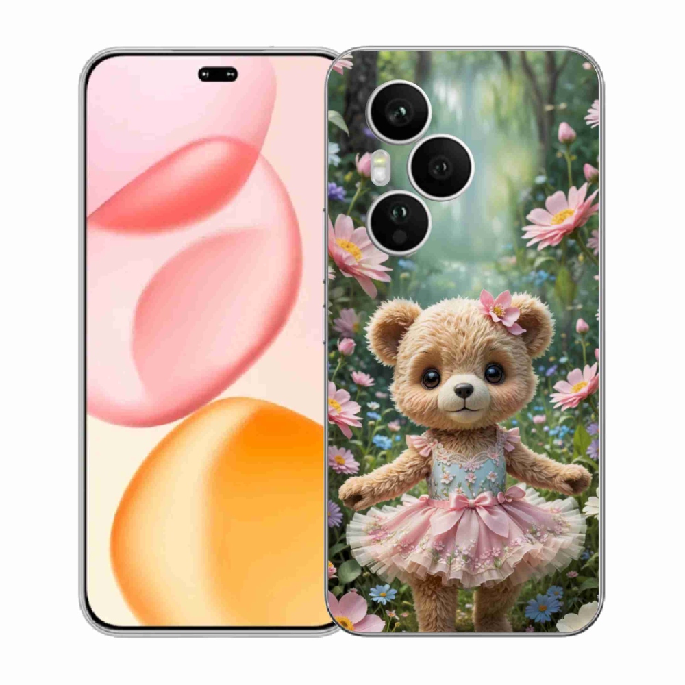 mmCase gél tok az Honor 400 Pro-hoz – aranyos mackó virágok között