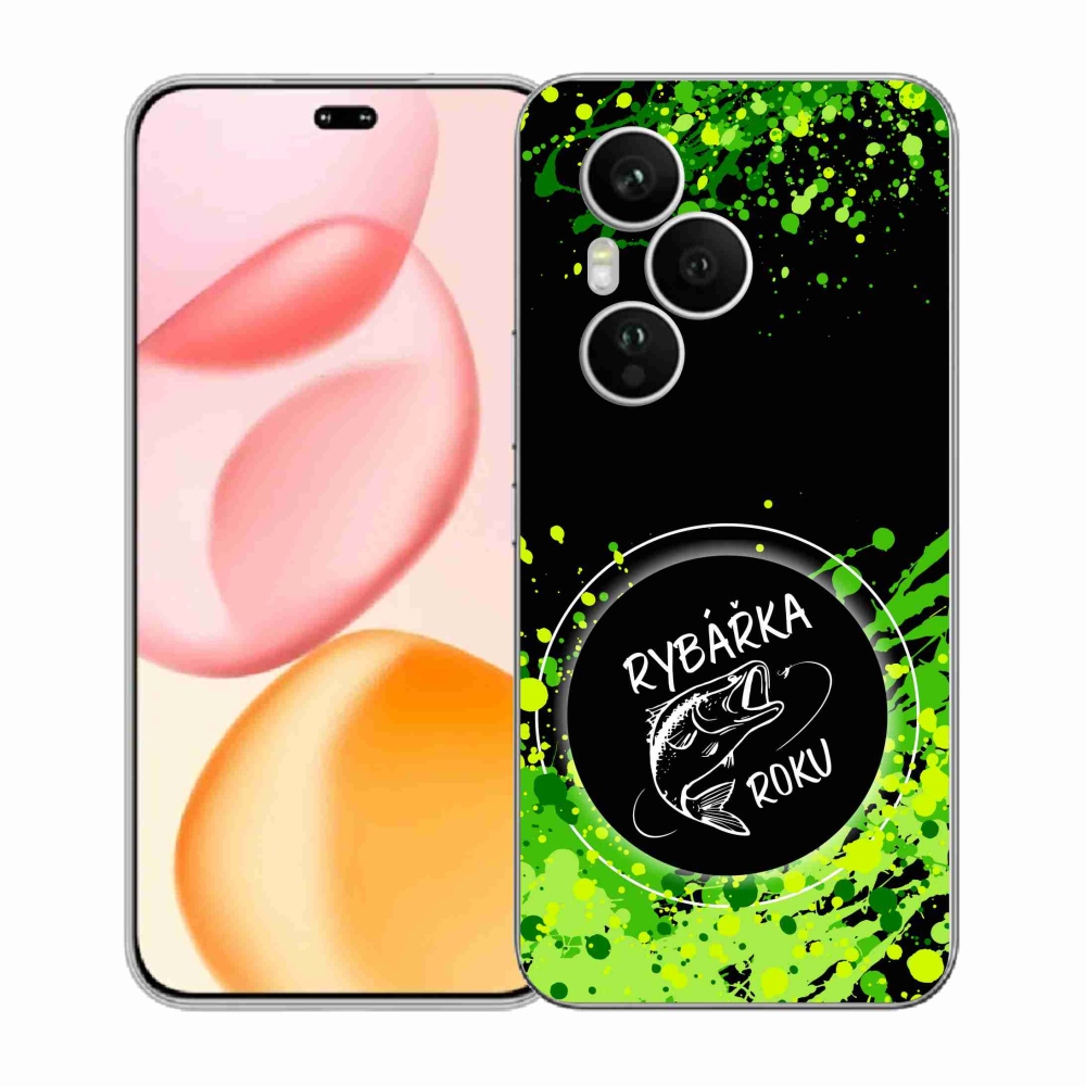 Zselés borító mmCase a Honor 400 Pro-hoz - az év horgásza fekete háttérrel