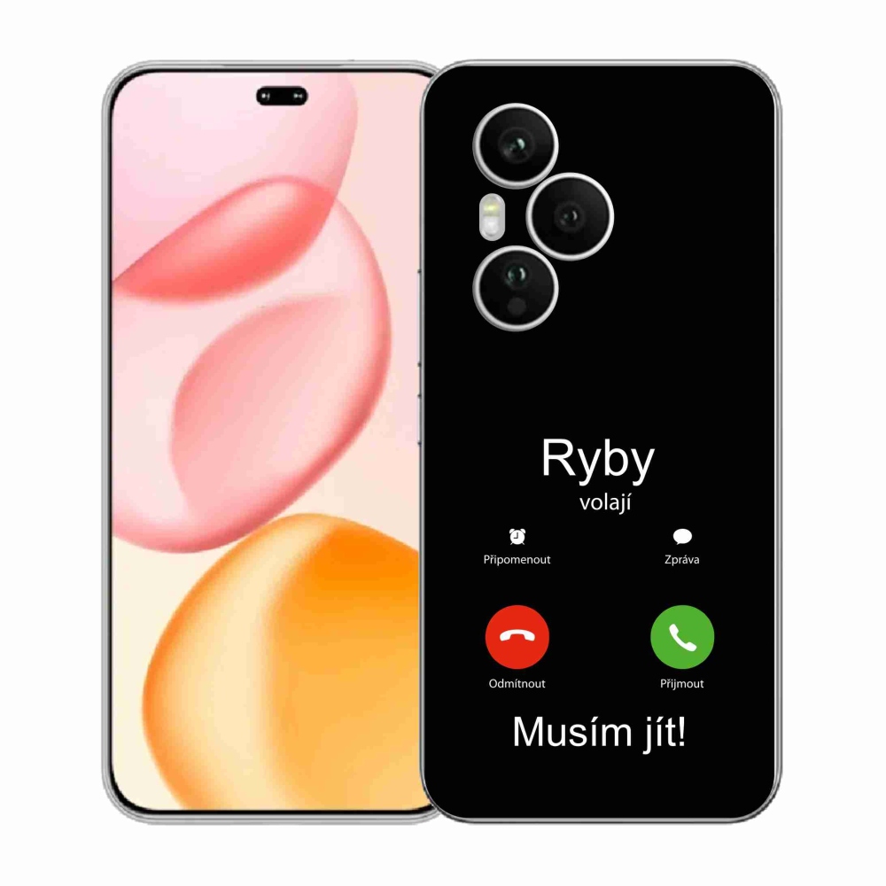 Zselés borítás mmCase a Honor 400 Pro-hoz - hal hívás fekete háttérrel