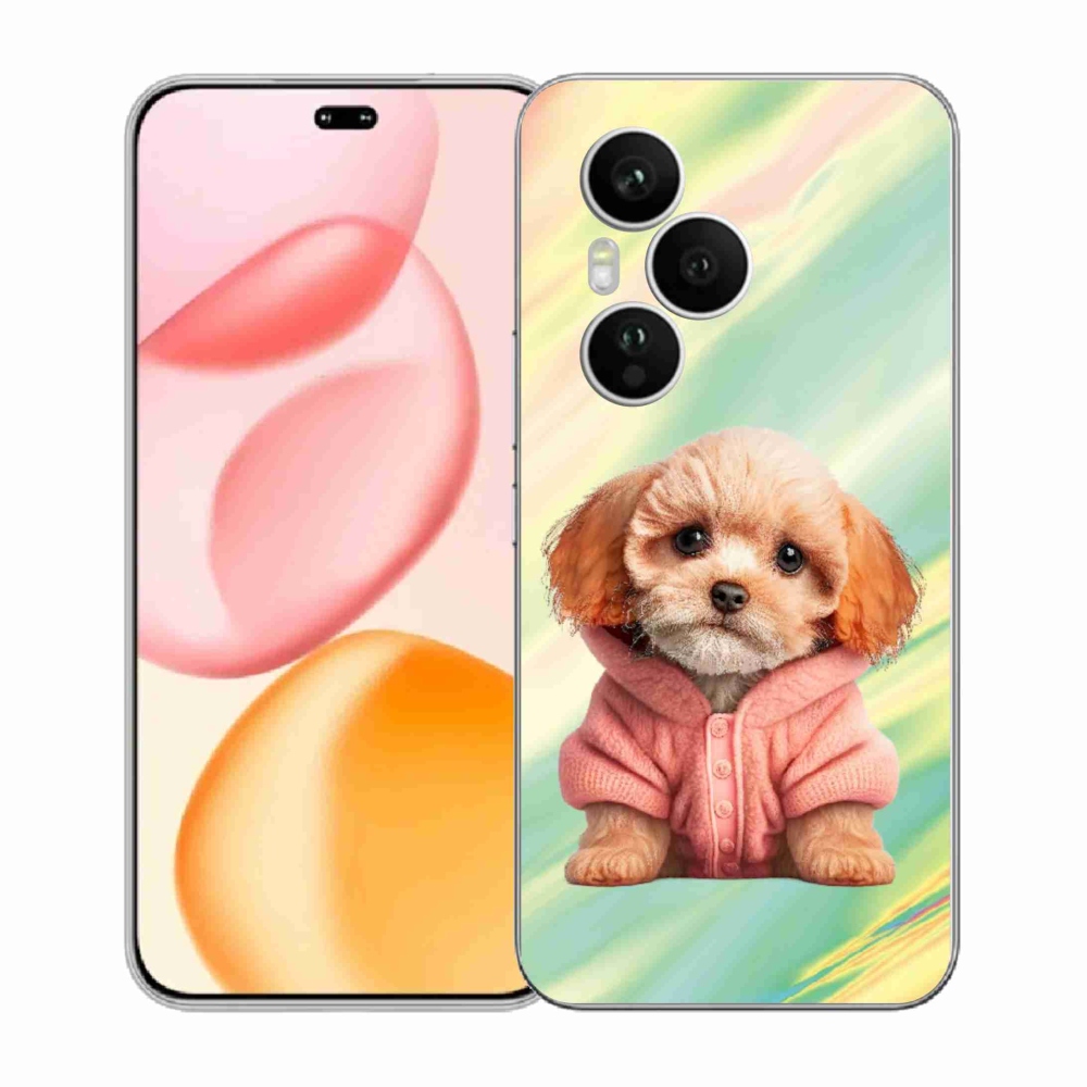 Zselés borítás mmCase a Honor 400 Pro-hoz - kölyökkutyakölyök pulóverben