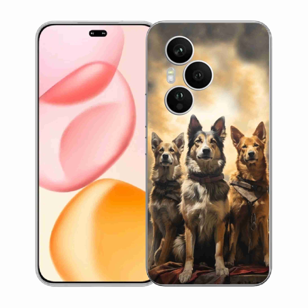 Zselés borítás mmCase a Honor 400 Pro-hoz - három kutya