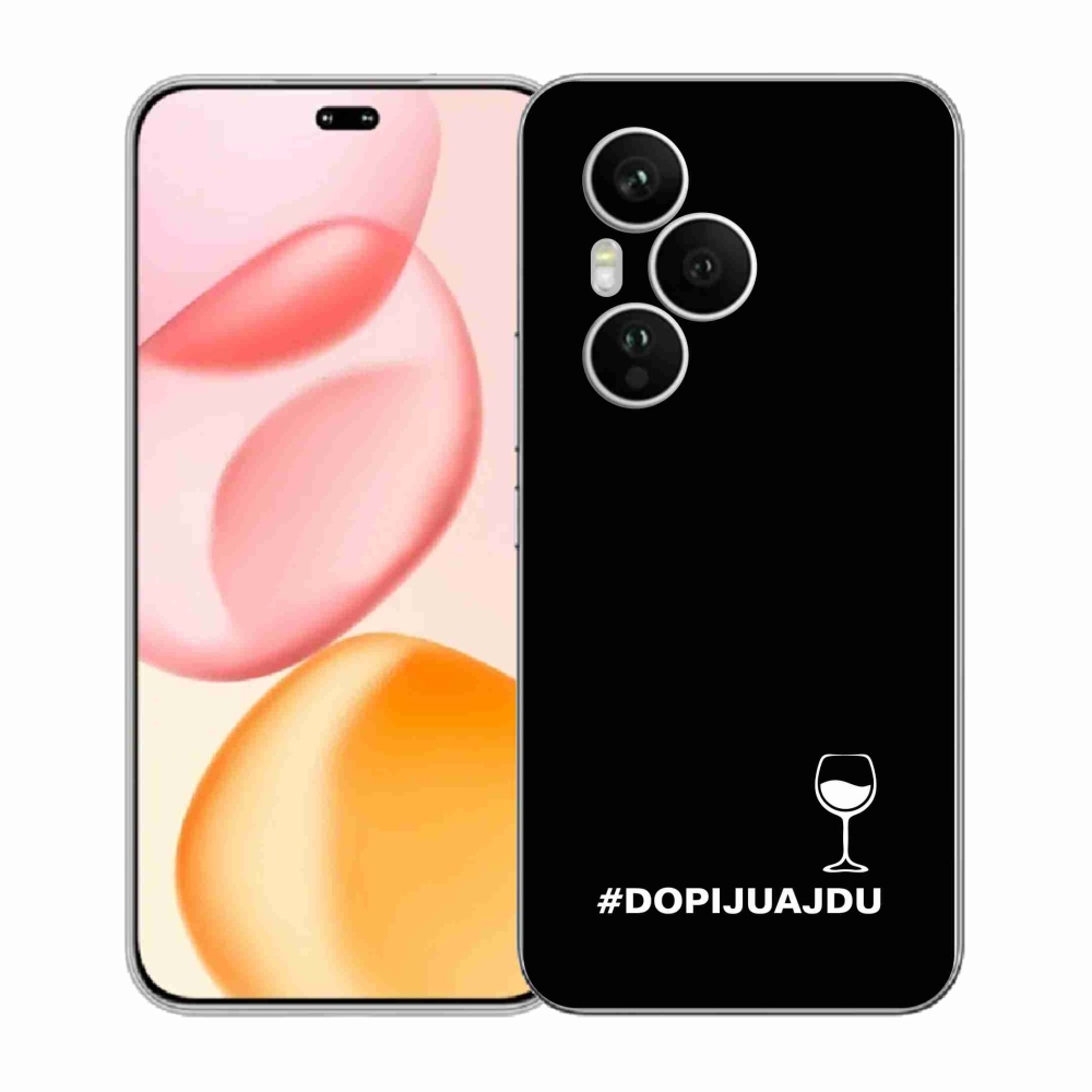 Gél borító mmCase a Honor 400 Pro-hoz - bor motívum fekete háttérrel