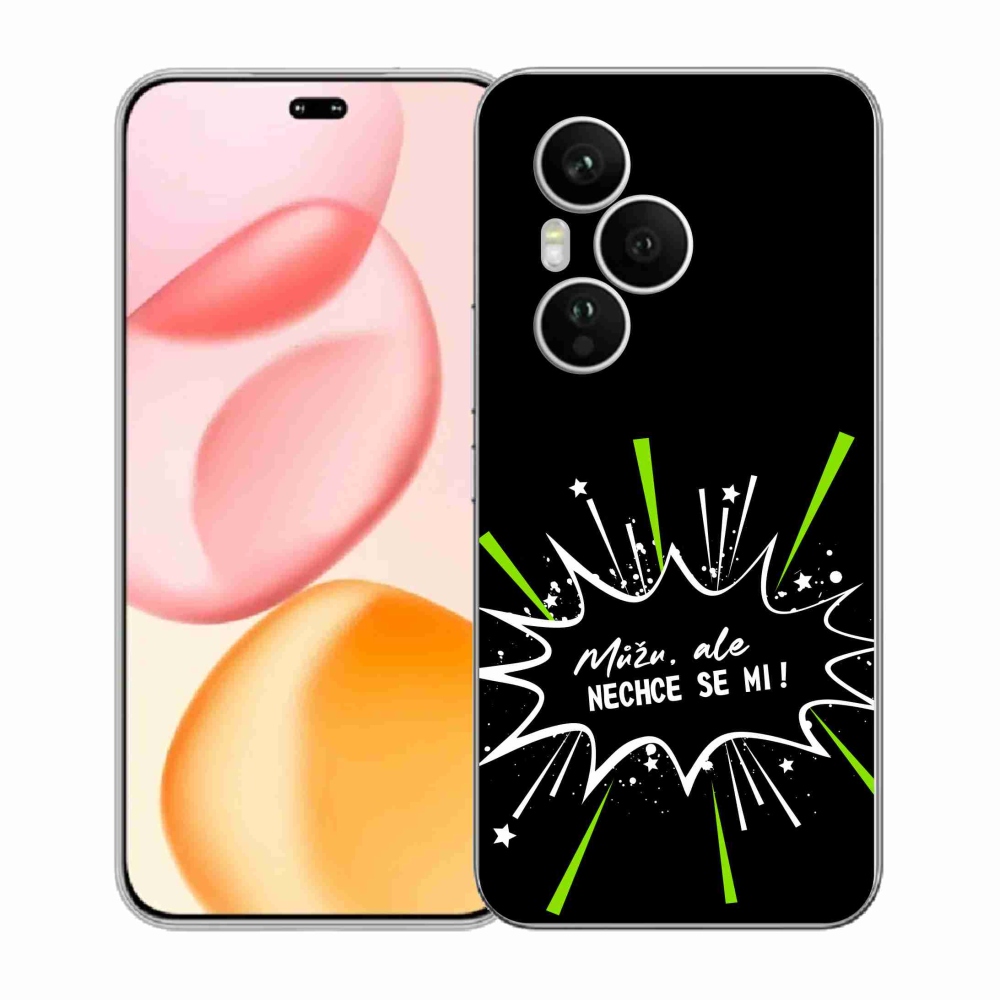 Gél borító mmCase a Honor 400 Pro-hoz - vicces szöveg 11 fekete háttér