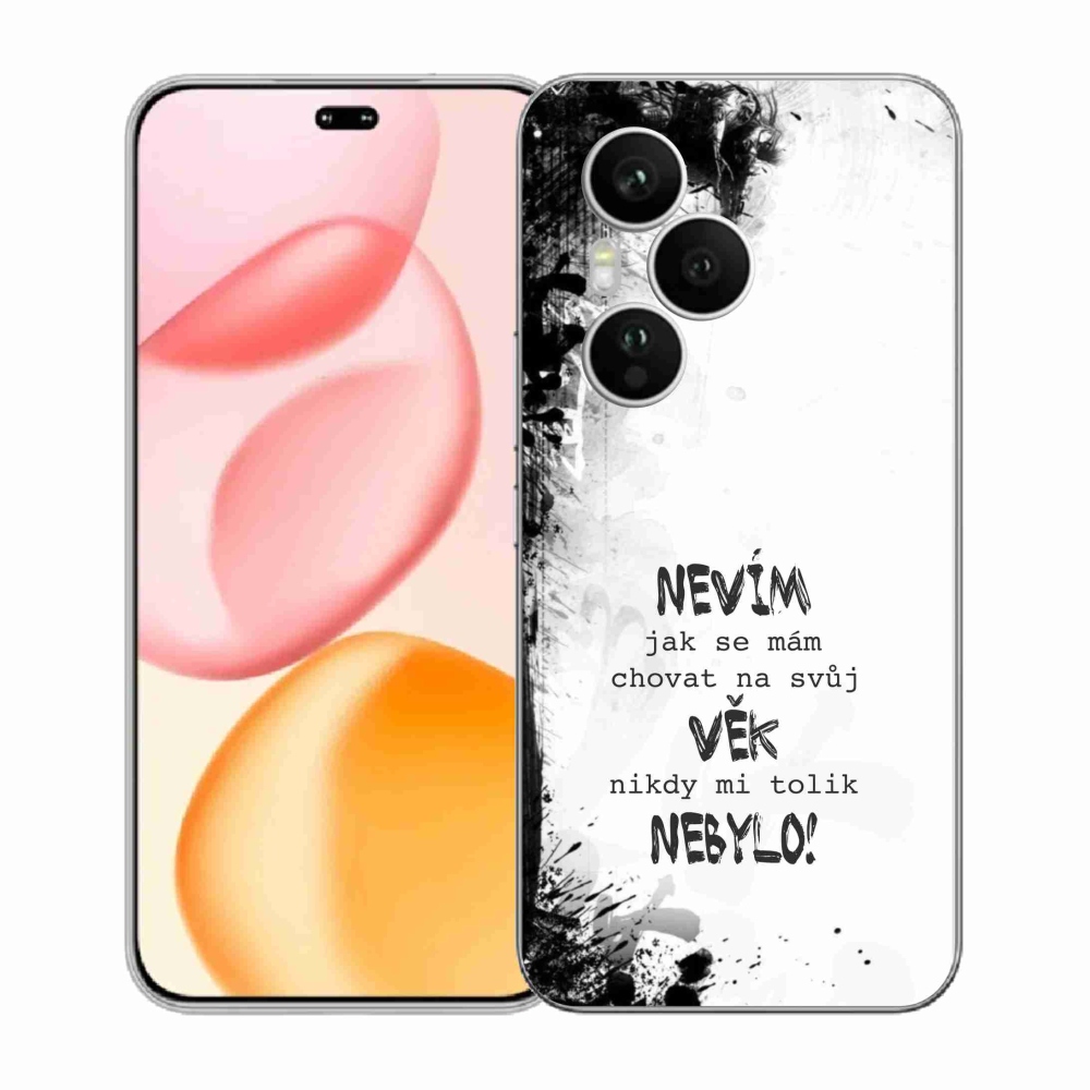 Zselés borító mmCase a Honor 400 Pro-hoz - vicces szöveg 14 fehér háttér