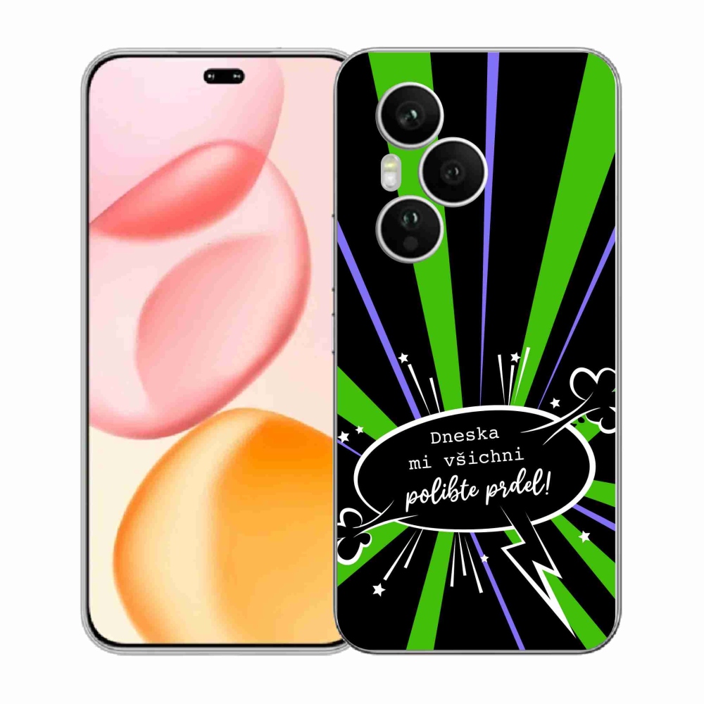 Gél borító mmCase a Honor 400 Pro-hoz - vicces szöveg 15 fekete háttérrel