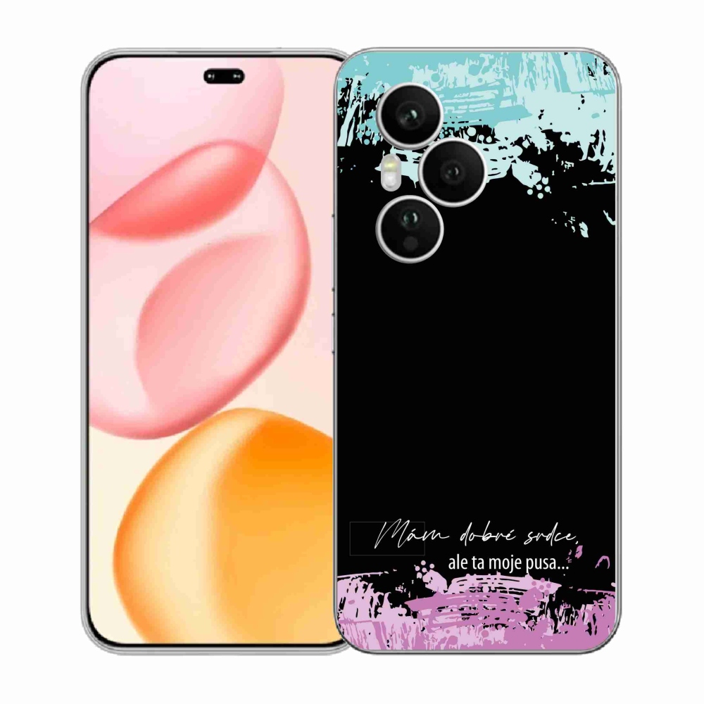 Gél borító mmCase a Honor 400 Pro-hoz - vicces szöveg 3 fekete háttérrel