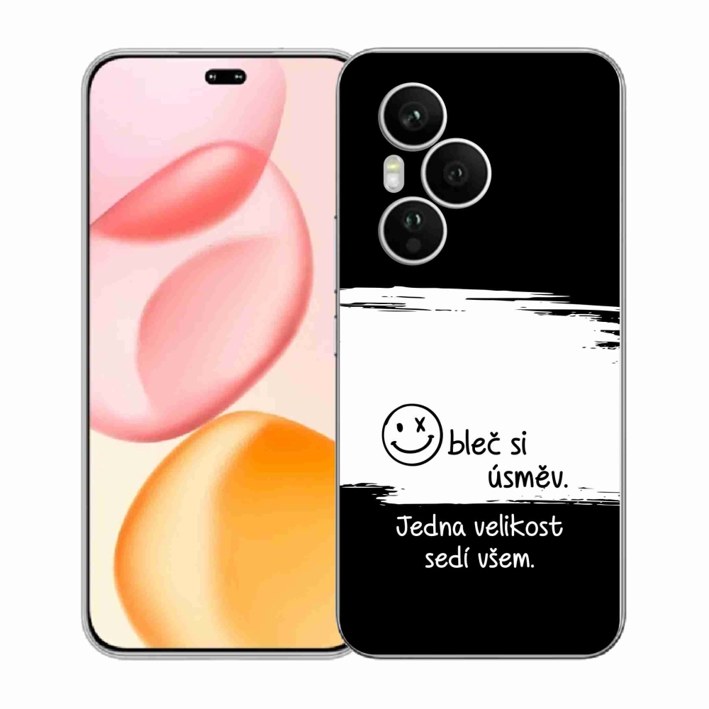 Gél borító mmCase a Honor 400 Pro-hoz - vicces szöveg 8 fekete-fehér háttérrel