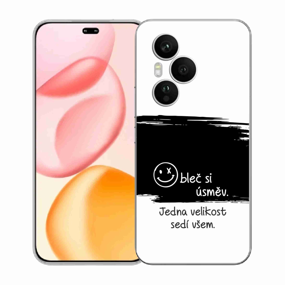 Gél borító mmCase a Honor 400 Pro-hoz - vicces szöveg 8 fekete-fehér háttérrel