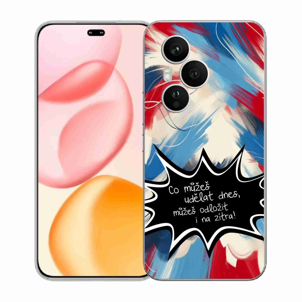 Gél borító mmCase a Honor 400 Pro-hoz - vicces szöveg 9 fekete háttér