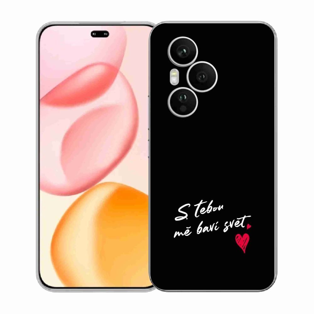 Gél borító mmCase a Honor 400 Pro-hoz - szerelmes szöveg 1 fekete háttér
