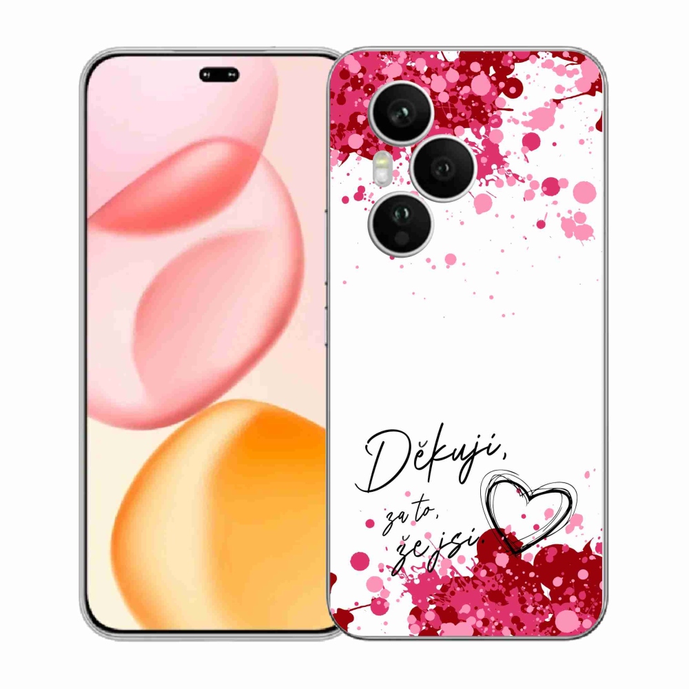 Gél borító mmCase a Honor 400 Pro-hoz - szerelmes szöveg 2 fehér háttér