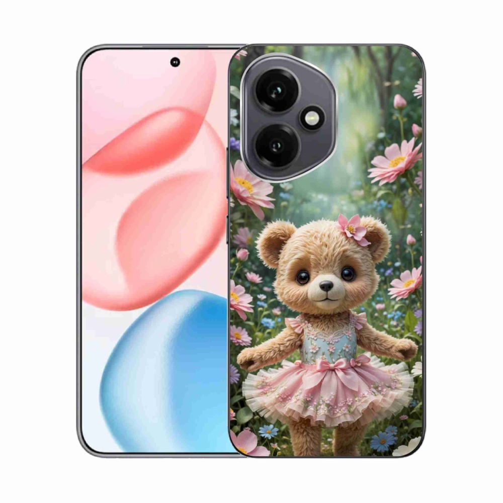 mmCase gél tok az Honor 400-hoz – aranyos mackó virágok között
