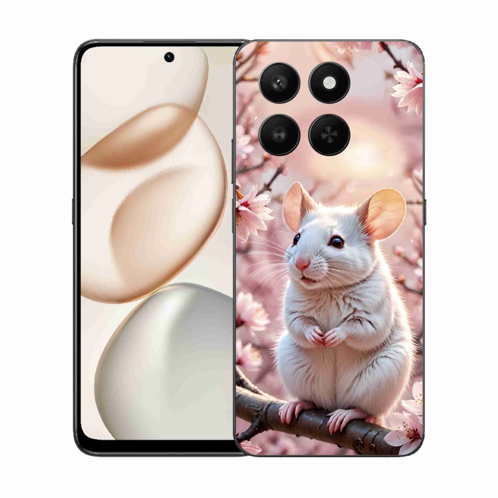 mmCase géltok az Honor 400 Smart 5G/4G/Honor X7d készülékhez – fehér egér egy ágon