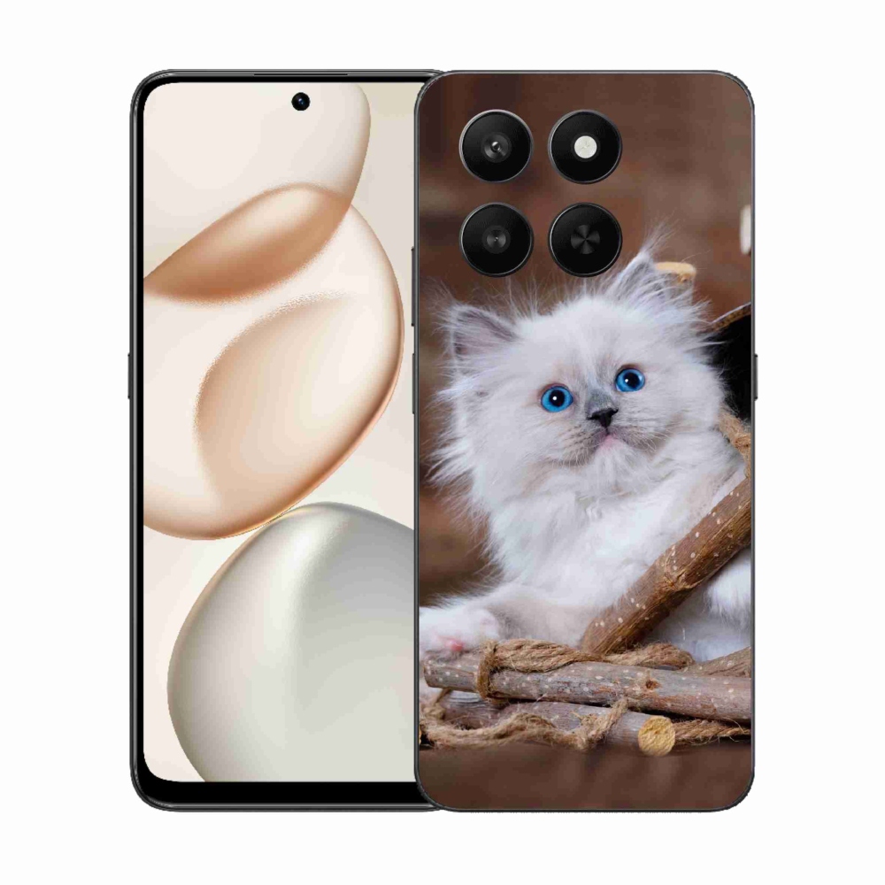 Zselés borítás mmCase a Honor 400 Smart 5G/4G/Honor X7d készülékhez - fehér cica