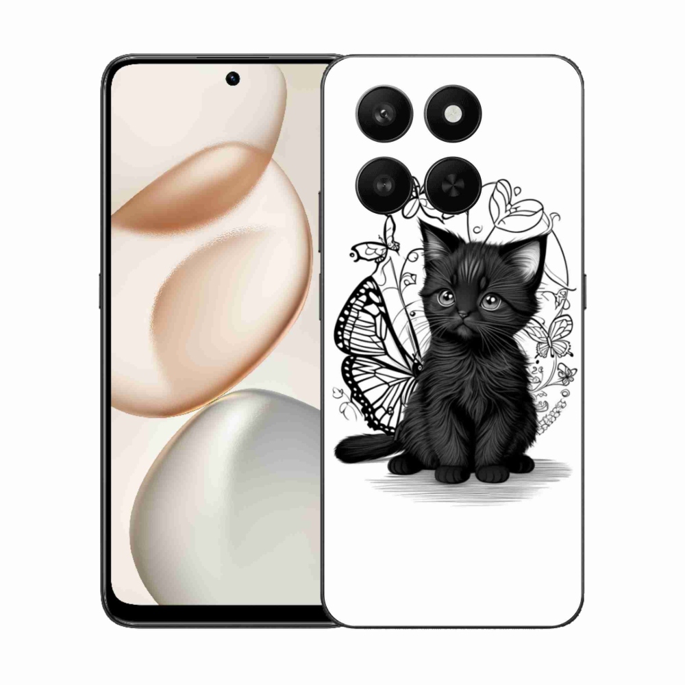 Zselés borítás mmCase a Honor 400 Smart 5G/4G/Honor X7d készülékhez - fekete cica